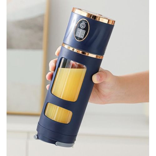 Hp-870 Freshly Squeezed Portable Juice Cup With Led Display Rechargeable Blender For Smoothies And Fruit Juices Anytime (Random Color)