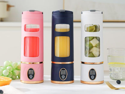 Hp-870 Freshly Squeezed Portable Juice Cup With Led Display Rechargeable Blender For Smoothies And Fruit Juices Anytime (Random Color)