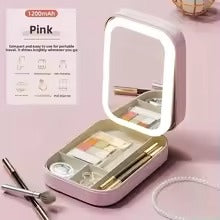 Portable Folding LED Makeup Mirror & Jewelry Box