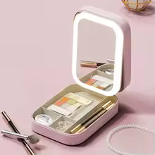 Portable Folding LED Makeup Mirror & Jewelry Box