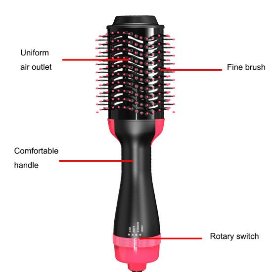 Hair Dryer with Comb 3‑in‑1, Hair Straightener & Curler for Easy Styling