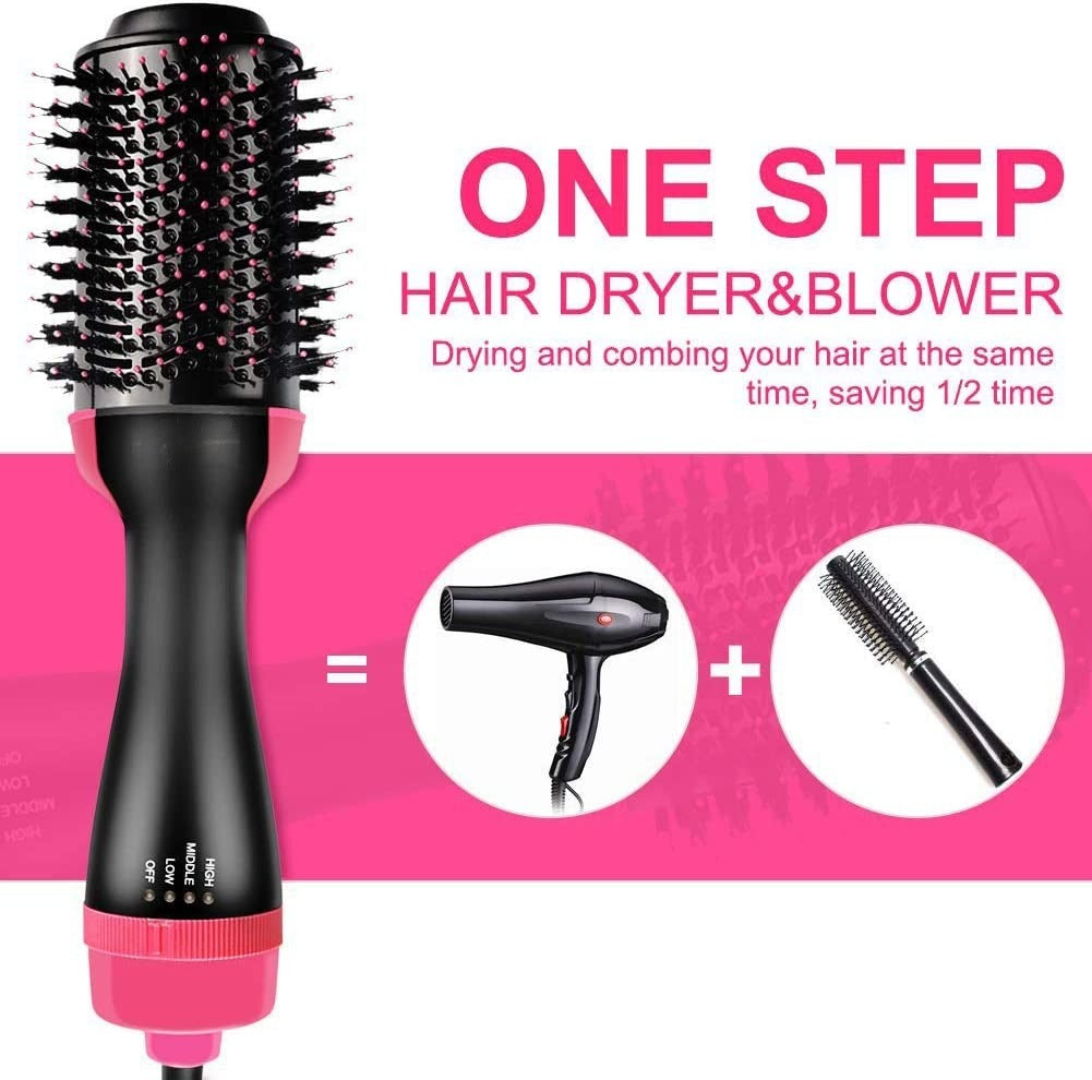 Hair Dryer with Comb 3‑in‑1, Hair Straightener & Curler for Easy Styling