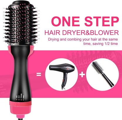 Hair Dryer with Comb 3‑in‑1, Hair Straightener & Curler for Easy Styling